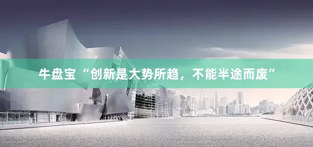 牛盘宝 “创新是大势所趋，不能半途而废”