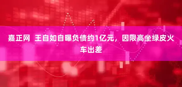 嘉正网  王自如自曝负债约1亿元，因限高坐绿皮火车出差